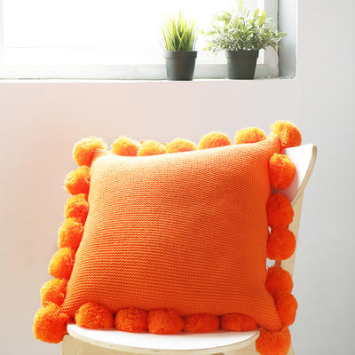靠枕、靠垫、方枕、方垫、午睡靠枕抱枕套--艾丽 45x45cm 鲜橙色