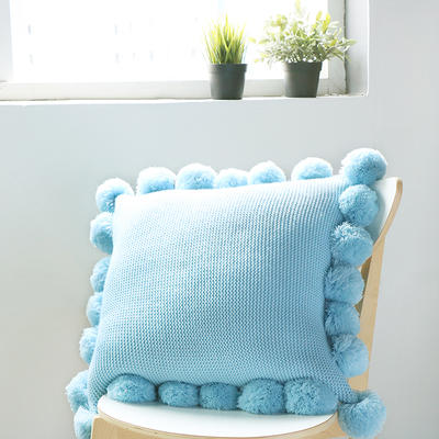 靠枕、靠垫、方枕、方垫、午睡靠枕抱枕套--艾丽 45x45cm 碧空蓝