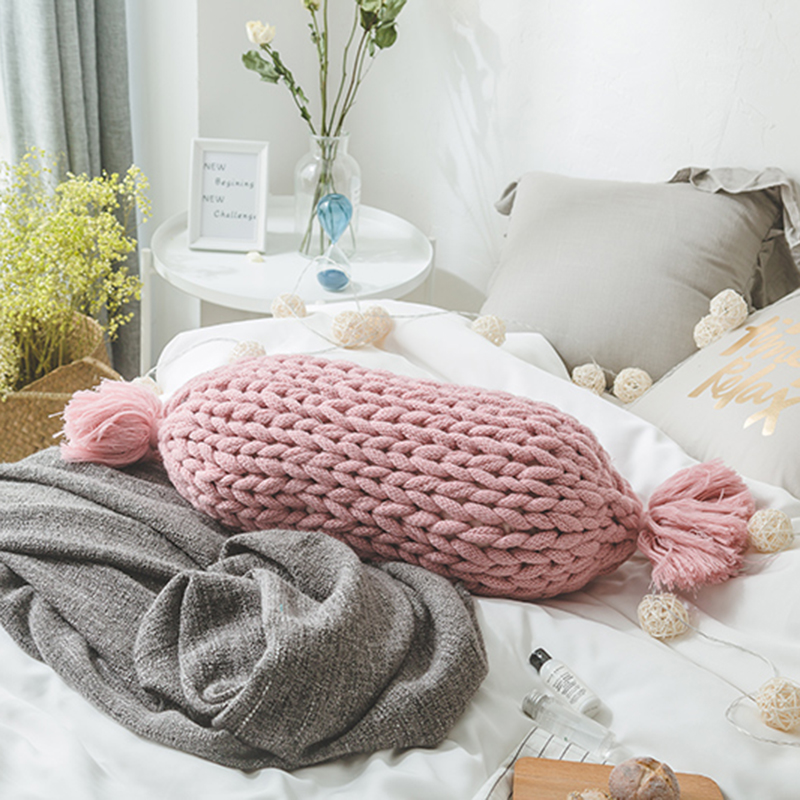 索菲亚抱枕（糖果枕） 25x50cm 粉色