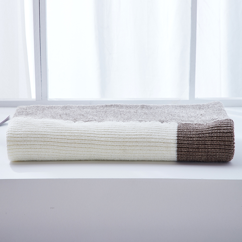 空调休闲毯盖毯午休盖毯针织毯子搭毯 -马林达 130*160cm 米白