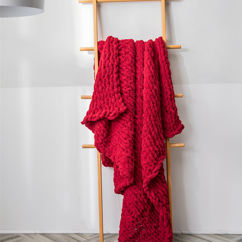 菲丽斯盖毯休闲毯盖毯午休盖毯针织毯子搭毯 130*160 红色