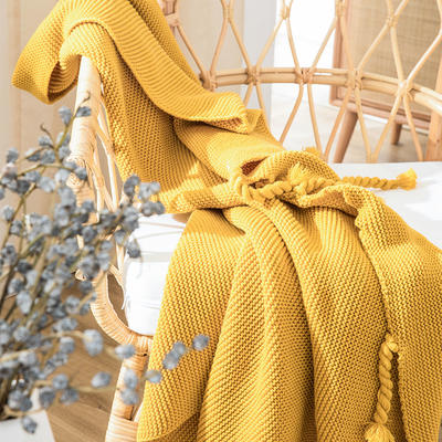 针织毯-海的女儿 130x170cm 姜黄色