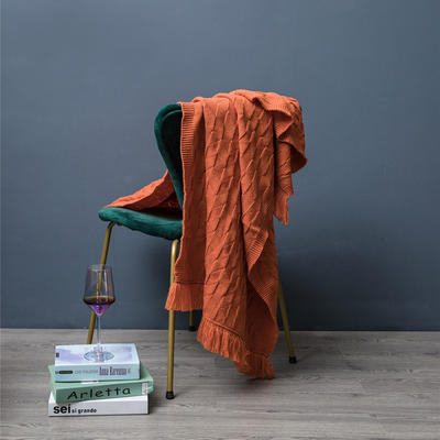 新款森奇休闲毯、旅行毯、午睡毯、沙发毯、装饰毯 80*240cm 橙红