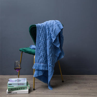 新款森奇休闲毯、旅行毯、午睡毯、沙发毯、装饰毯 80*240cm 天蓝