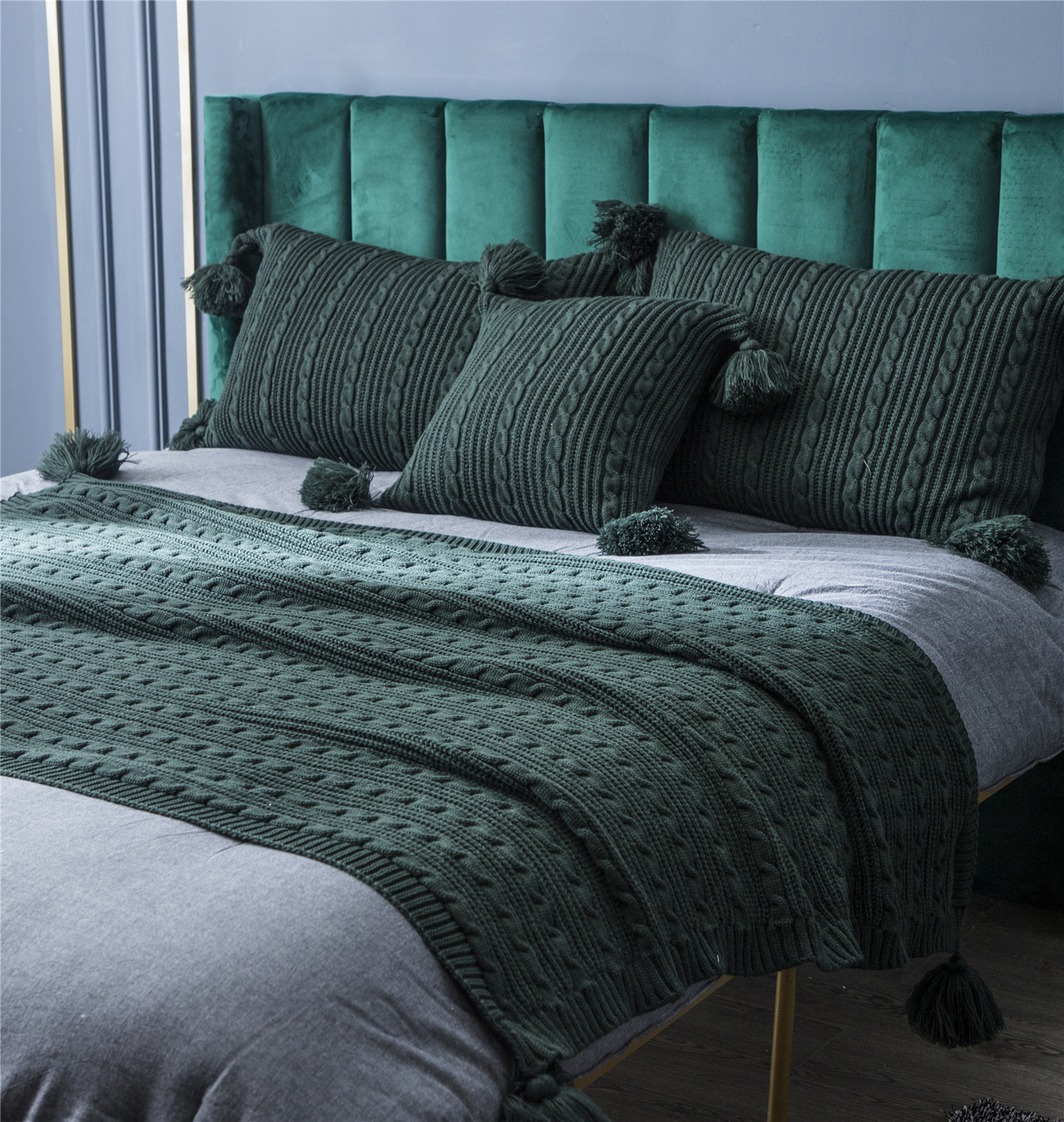 新款叙达恩（针织毯）休闲毯 空调毯 130*160cm针织毯 玛瑙绿