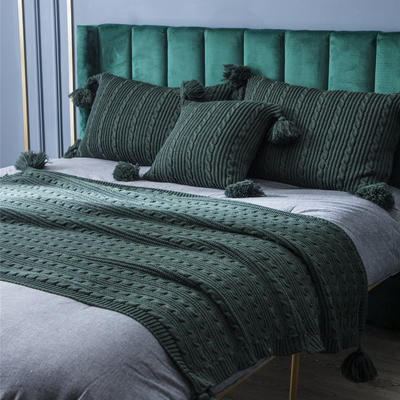 新款叙达恩（针织毯）休闲毯 空调毯 130*160cm针织毯 玛瑙绿