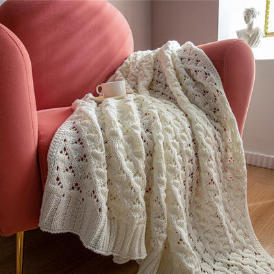 新款洛尔斯休闲毯旅行毯午睡毯沙发毯装饰毯 130*160cm 白色