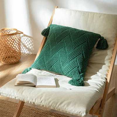 新款芬妮抱枕套靠枕、靠垫、方枕、方垫、午睡靠枕 45x45cm 绿色