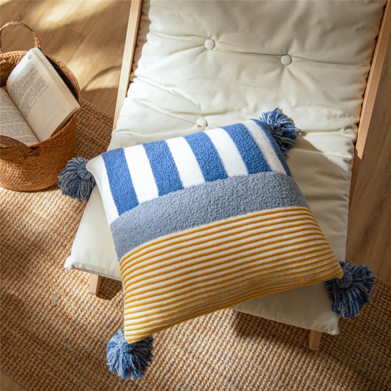 新款乐维格抱枕套靠枕、靠垫、方枕、方垫、午睡靠枕 45x45cm 海蓝