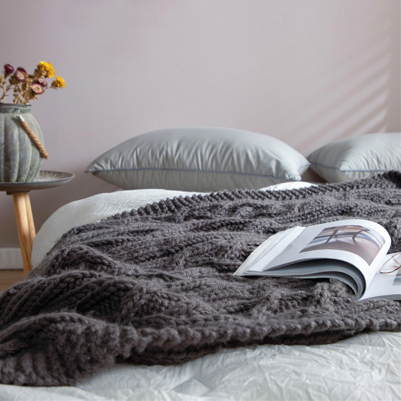 摩卡编织毯 空调毯 休闲毯 130*160cm 灰色