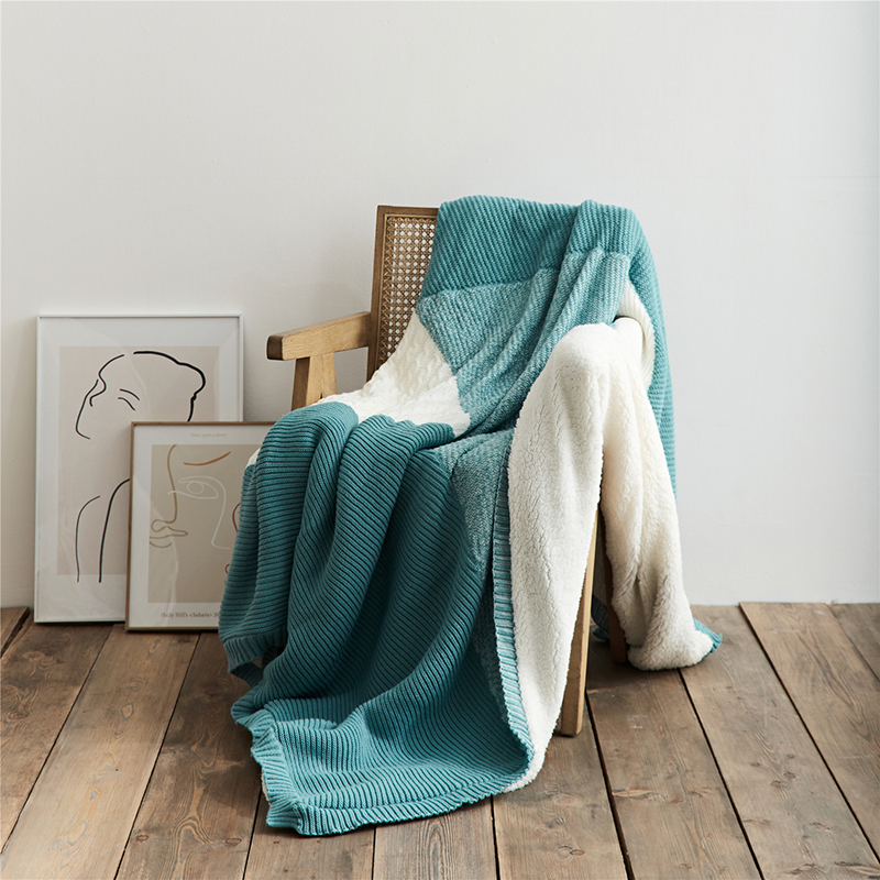 黛妮加绒毯休闲毯旅行毯午睡毯沙发毯床尾巾 200*230cm 拼绿