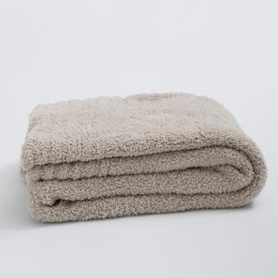 新款纯色半边绒休闲毯旅行毯午睡毯沙发毯床尾巾毯子毛毯系列 130*160cm 余白-浅灰