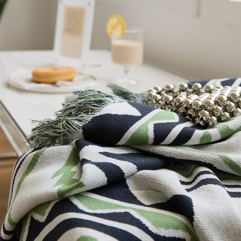 新款多功能休闲毯旅行毯午睡毯沙发毯床尾巾盖毯系列--安瑞莎 130*160cm 安瑞莎--灰绿