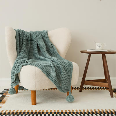 新款A类休闲毯旅行毯午睡毯沙发毯床尾巾腈纶毯子楷森系列 130*160cm 胡青