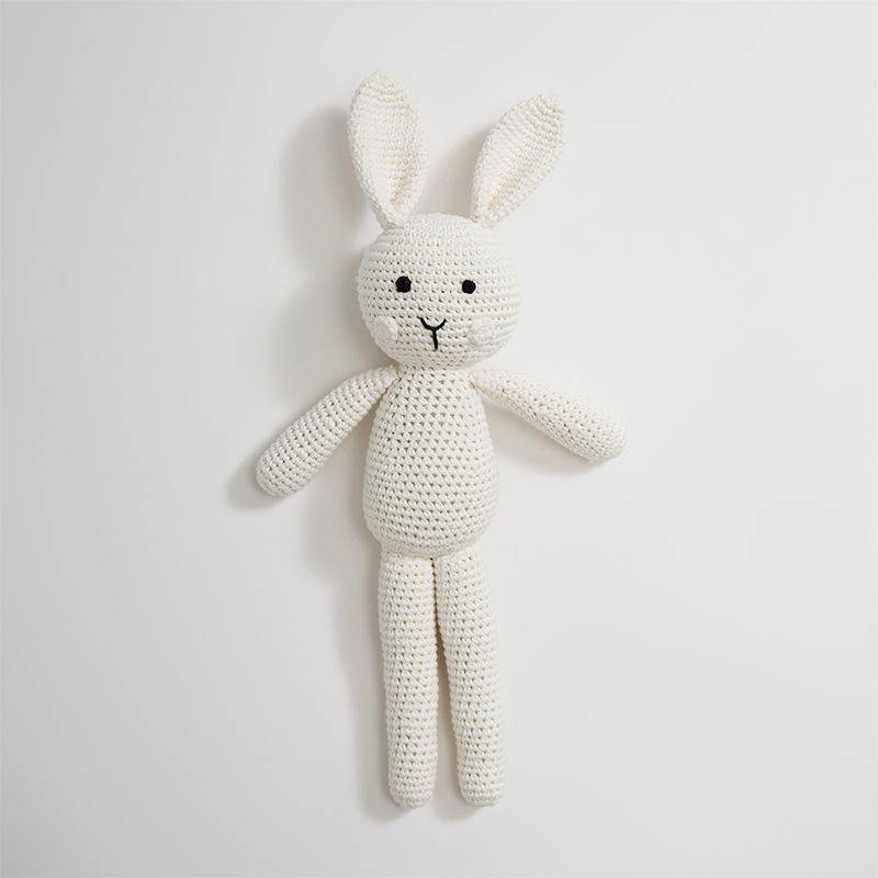 2023新款手工编织派克兔系列玩偶抱枕 高度40cm 派克兔白色