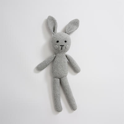 2023新款手工编织派克兔系列玩偶抱枕 高度40cm 派克兔灰色