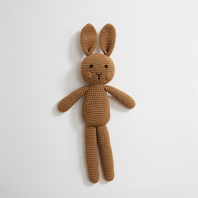 2023新款手工编织派克兔系列玩偶抱枕 高度40cm 派克兔卡其