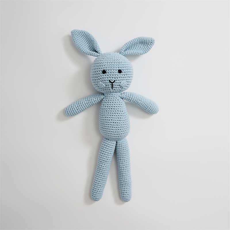 2023新款手工编织派克兔系列玩偶抱枕 高度40cm 派克兔蓝色