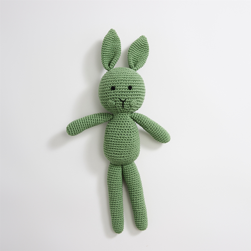 2023新款手工编织派克兔系列玩偶抱枕 高度40cm 派克兔绿色