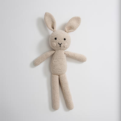 2023新款手工编织派克兔系列玩偶抱枕 高度40cm 派克兔米色