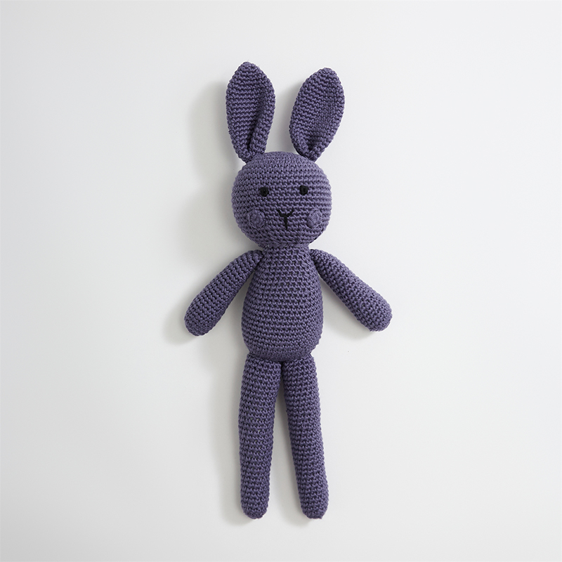 2023新款手工编织派克兔系列玩偶抱枕 高度40cm 派克兔紫色