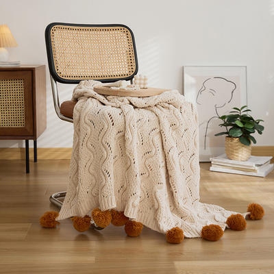 2023新款雪尼尔范塔斯-盖毯休闲毯旅行毯午睡毯沙发毯床尾巾系列 130*160cm 米色