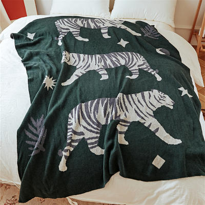 2023新款羊毛混纺盖毯休闲毯旅行毯午睡毯沙发毯床尾巾-海诺 130*160cm 绿色