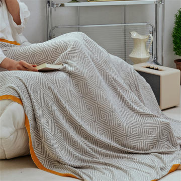 2023新款混纺盖毯休闲毯旅行毯午睡毯沙发毯床尾巾-罗恩