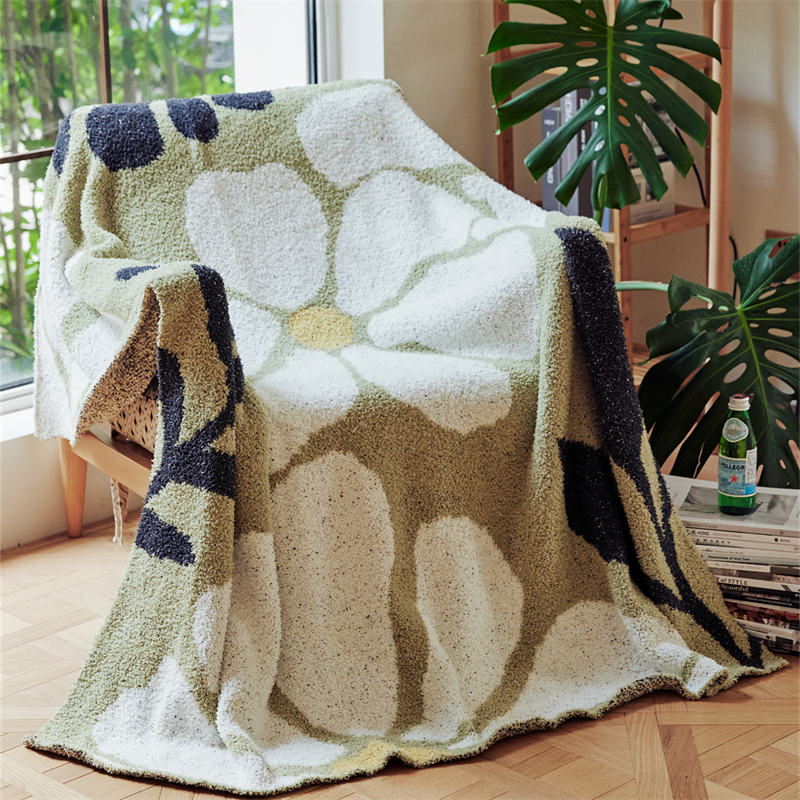 2023新款半边绒纯色毛毯毯子系列-花琦 130*160CM 绿色