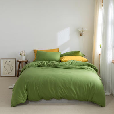 2021新款针织棉纯色四件套 1.2m床单款三件套 巴黎绿