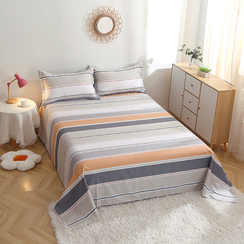 2023新款全棉印花多规格套件系列--床单 床单：160*230cm 米可橘