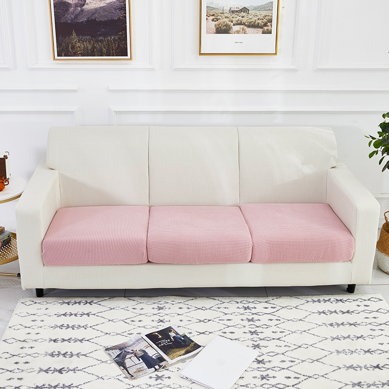 （总）2023新款加厚玉米绒系列组合沙发坐垫套 标准双人宽40-65cm 长100-120cm 高5-20 暗粉色