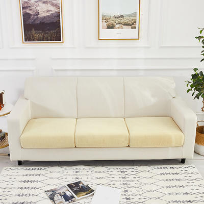 （总）2023新款加厚玉米绒系列组合沙发坐垫套 标准双人宽40-65cm 长100-120cm 高5-20 浅米色