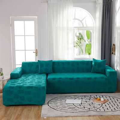 （总）2023新款臻品提花系列组合沙发套 单人位90-140 叶素-杉绿