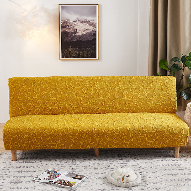 （总）2023新款高奢浮雕提花系列沙发床套 加大尺寸长度190-210cm 印象-芝黄