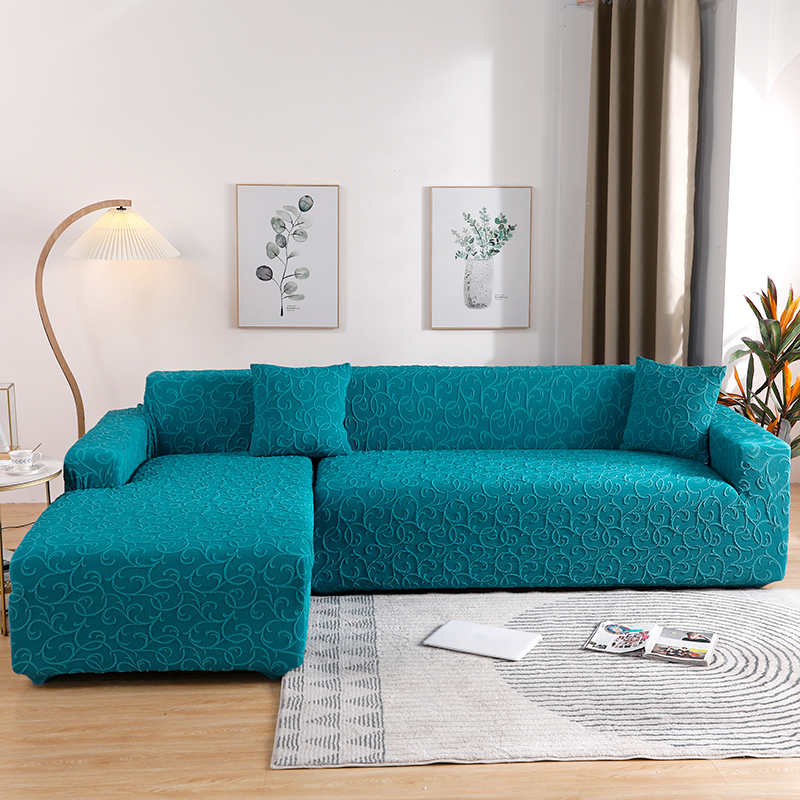 （总）2023新款高奢浮雕提花系列组合沙发套 单人位90-140 印象-蔚蓝