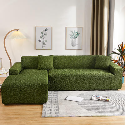 （总）2023新款高奢浮雕提花系列组合沙发套 单人位90-140 印象-黛绿