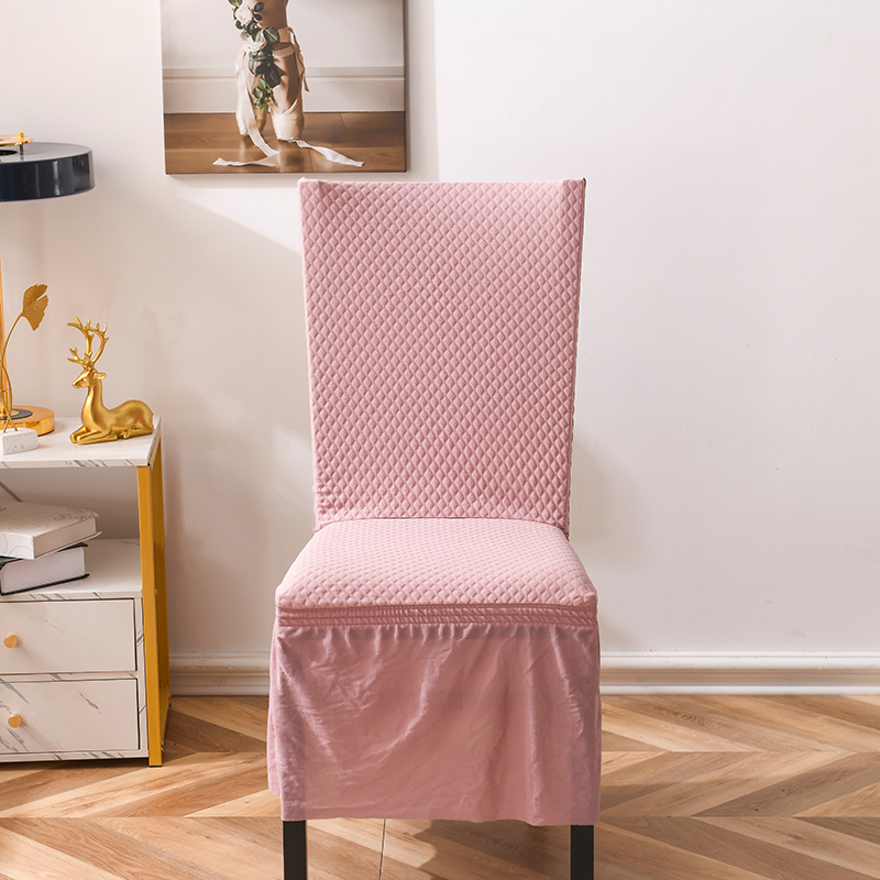 （总）2023新款莫代尔提花系列椅套-裙摆款 莫代尔-粉色