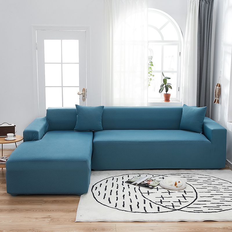 （总）2023新款莫代尔提花系列组合沙发套 单人位90-140 莫代尔-蓝色