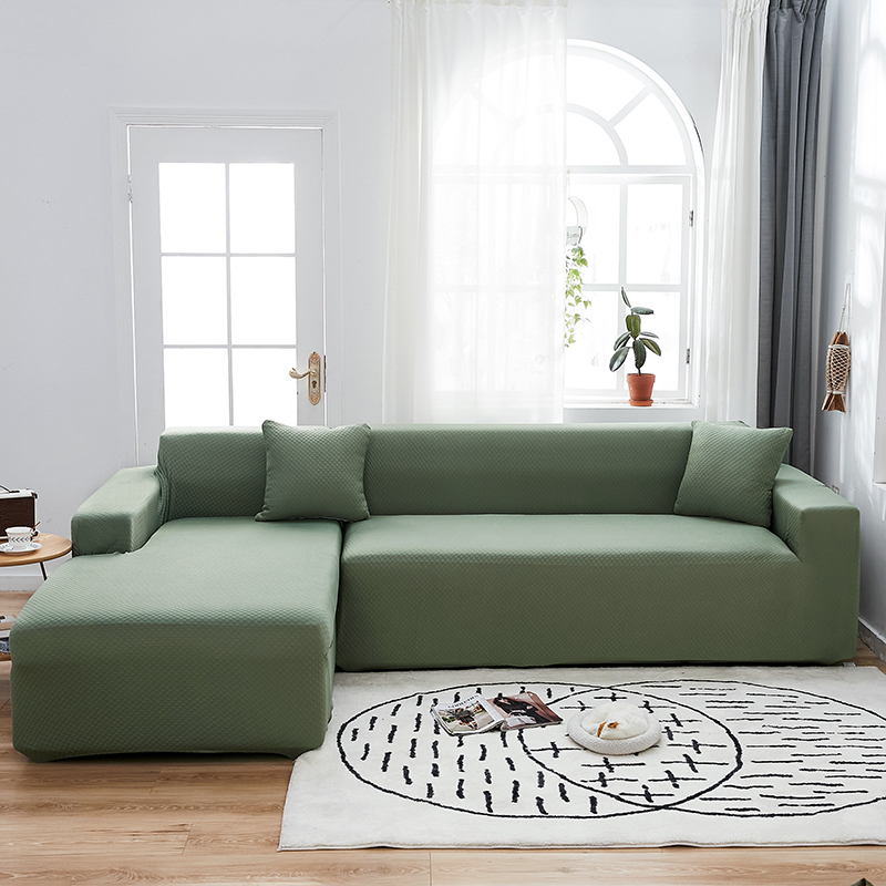 （总）2023新款莫代尔提花系列组合沙发套 单人位90-140 莫代尔-绿色