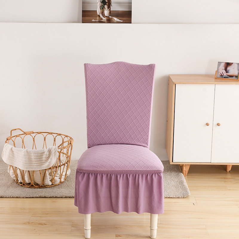 （总） 2023新款金针提花系列椅套-裙摆款 树莓紫