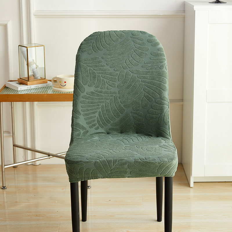 （总）2023新款臻品提花系列椅套-弧形款 织叶-松绿