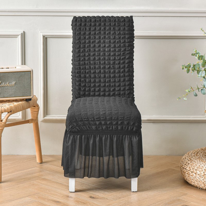 （总）2023新款泡泡纱系列椅套 泡泡纱-黑色