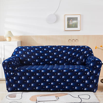 （总）2023新款牛奶丝印花系列双人沙发套（新增花色） 单人位90-140 3D蓝