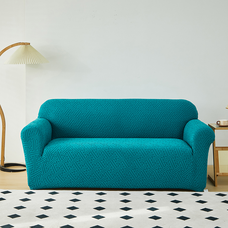 （总）2023新款拉绒提花系列沙发套 单人位90-140 拉绒提花-橄榄绿