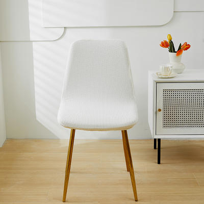 2024新款玉米绒系列椅套（短背款弧形椅套） 玉米绒-白色