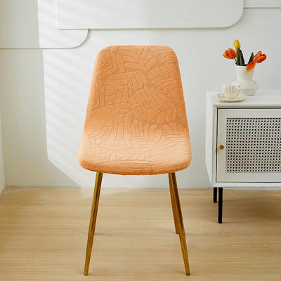 2024新款臻品提花系列椅套（短背款弧形椅套） 织叶-卡橙