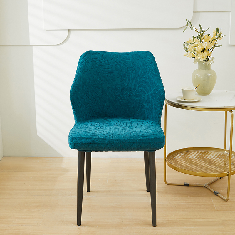 2024新款臻品提花系列椅套（扇形椅套） 织叶-净蓝