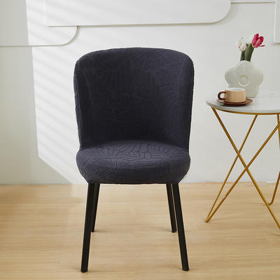 2024新款臻品提花系列椅套（圆形椅套） 织叶-碳灰