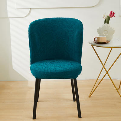 2024新款臻品提花系列椅套（圆形椅套） 织叶-净蓝